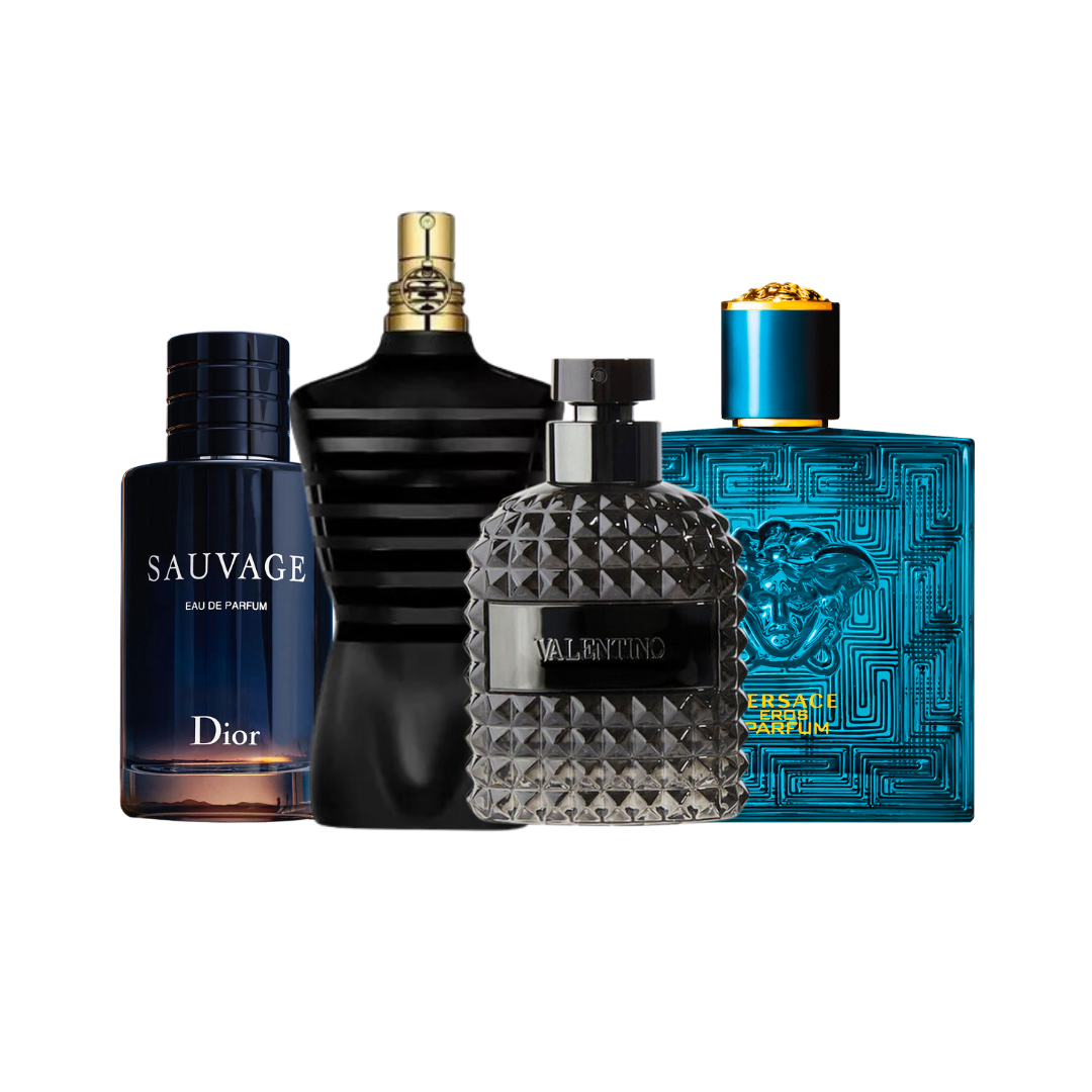 Séduisant Set -  Sauvage Dior, Versace Eros, JPG Le Male, Valentino Uomo (ACHETEZ 2, OBTENEZ 4)