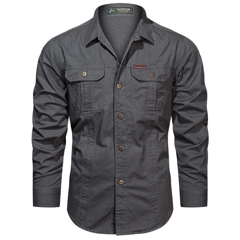 Chemise Casual Militaire en Coton