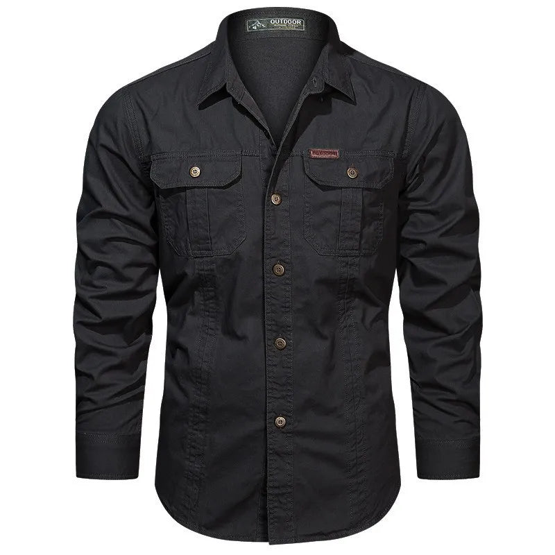 Chemise Casual Militaire en Coton