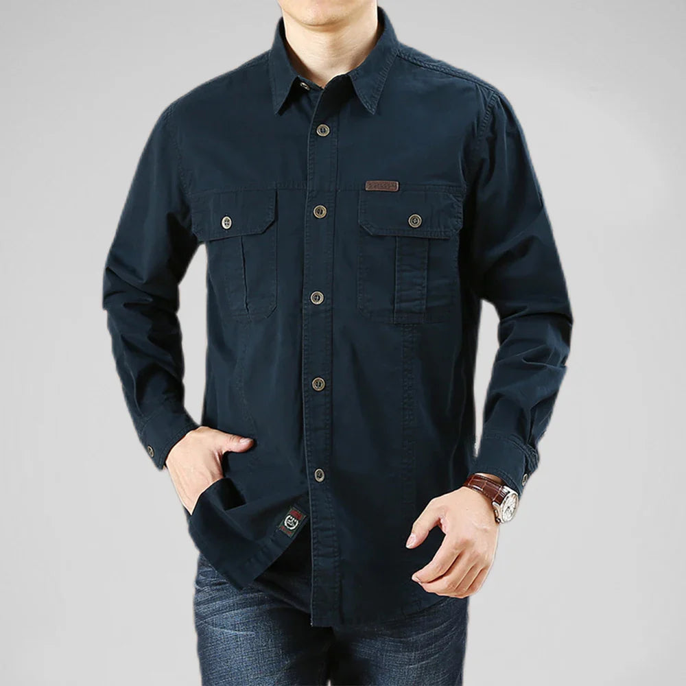 Chemise Casual Militaire en Coton